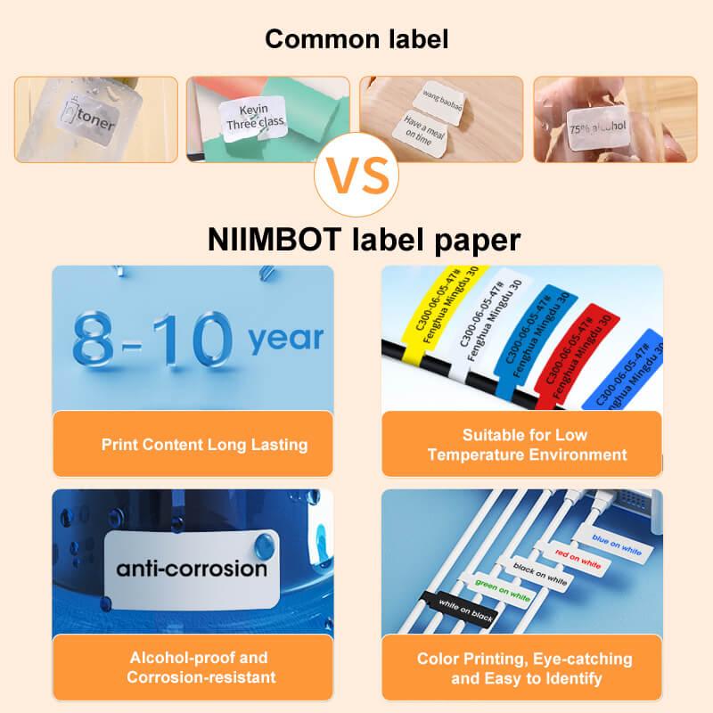 NIIMBOT N1 Colorful Label Stickers, Waterproof and High Temperature Resistance