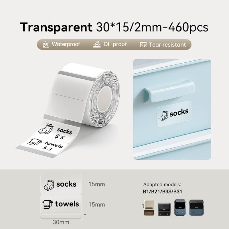 Clear Label Tape for B21, B1, B3S
