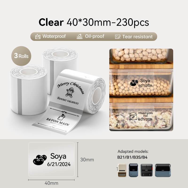 Clear Label Tape for B21, B1, B3S