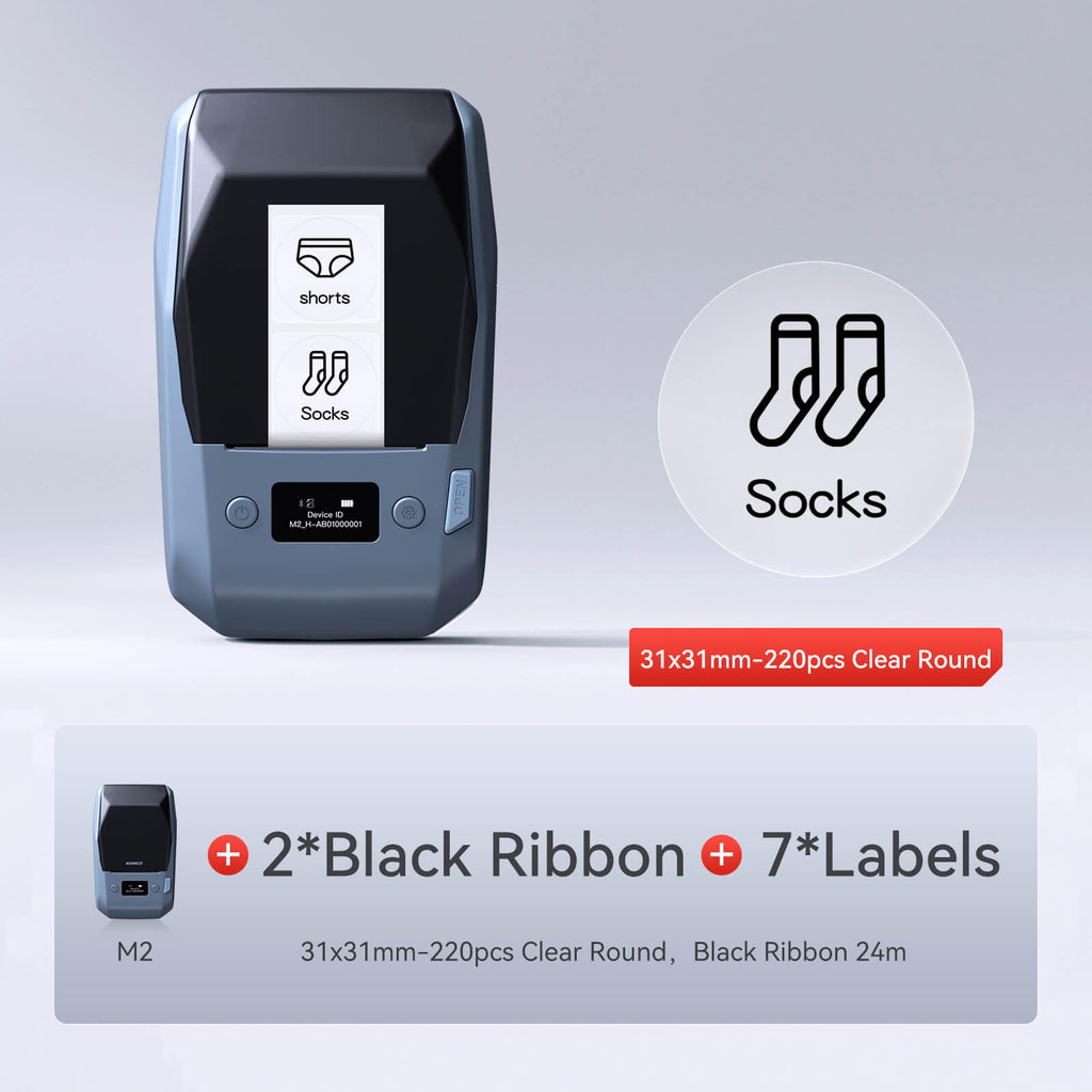 NIIMBOT M2 Thermal Transfer Label Maker, Smart Color Printing with Phones & PC for Office, Outdoor Equipment