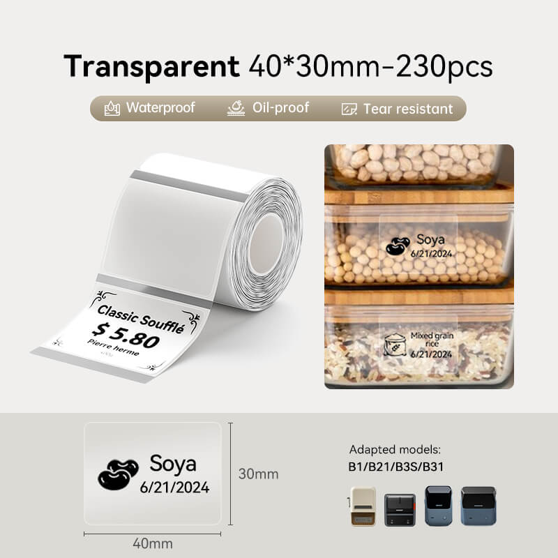 Clear Label Tape for B21, B1, B3S