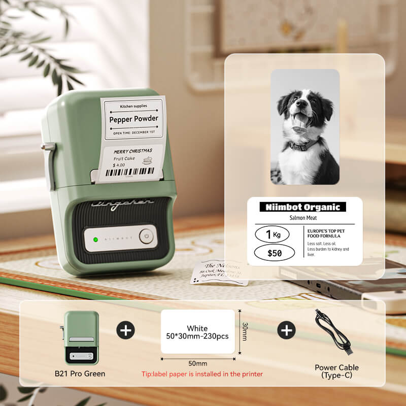 NIIMBOT B21 Pro 300dpi Label Printer, Photo Printing, Bluetooth Connection for Home, Business, Office