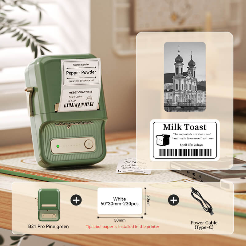 NIIMBOT B21 Pro 300dpi Label Printer, Photo Printing, Bluetooth Connection for Home, Business, Office