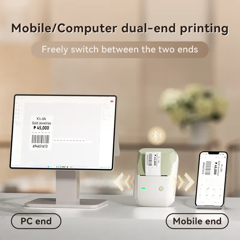 NIIMBOT B1 Thermal Jewelry Label Printer set (with 3 Rolls Jewelry Labels), for Jewelry sales, Support Android, iPhone, Windows