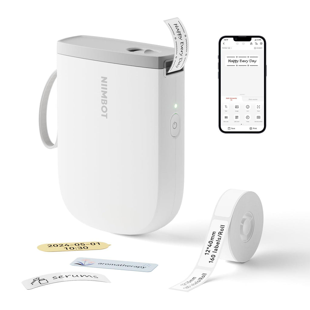 NIIMBOT D11 Upgraded 300dpi Mini Printer Portable Bluetooth Connection for Home, School