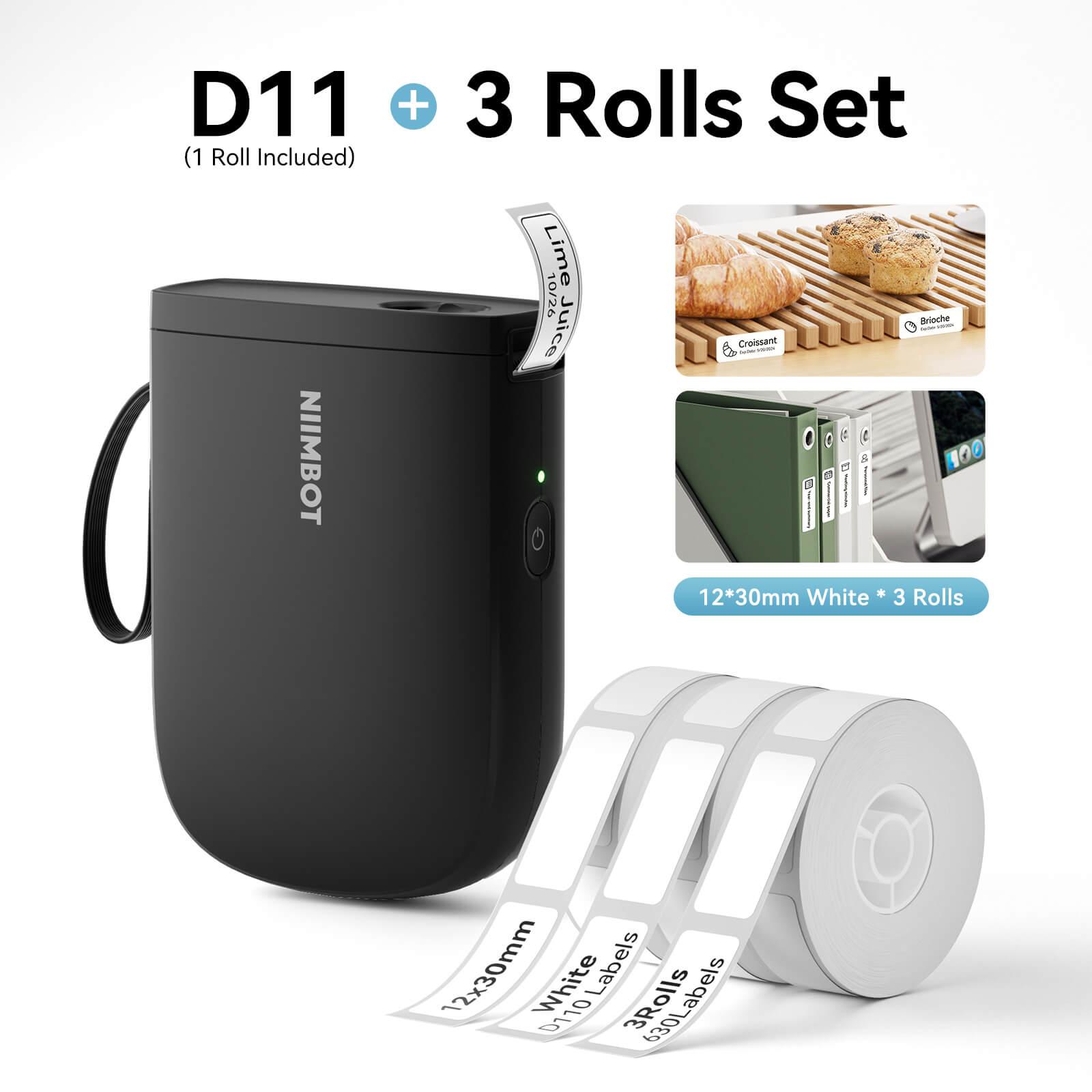 NIIMBOT D11 Upgraded 300dpi Mini Printer Portable Bluetooth Connection for Home, School