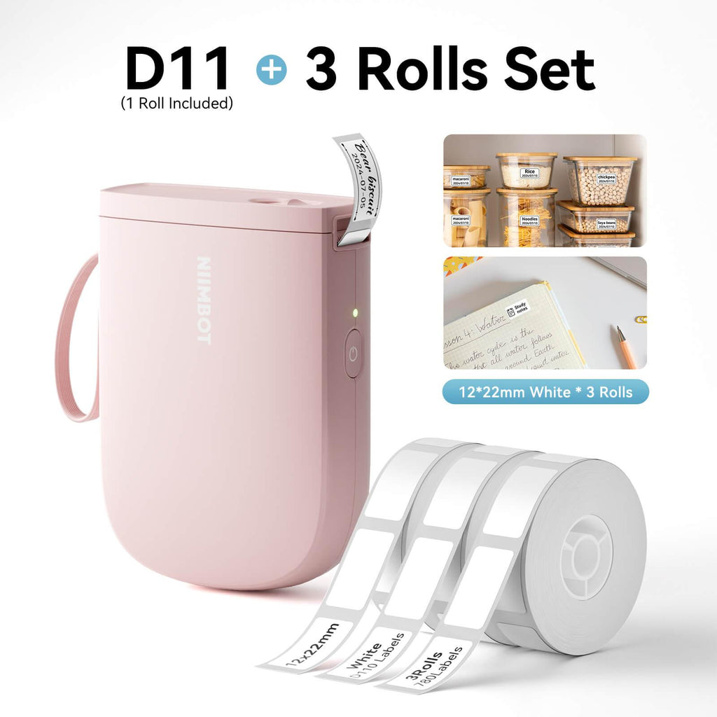 NIIMBOT D11 Upgraded 300dpi Mini Printer Portable Bluetooth Connection for Home, School