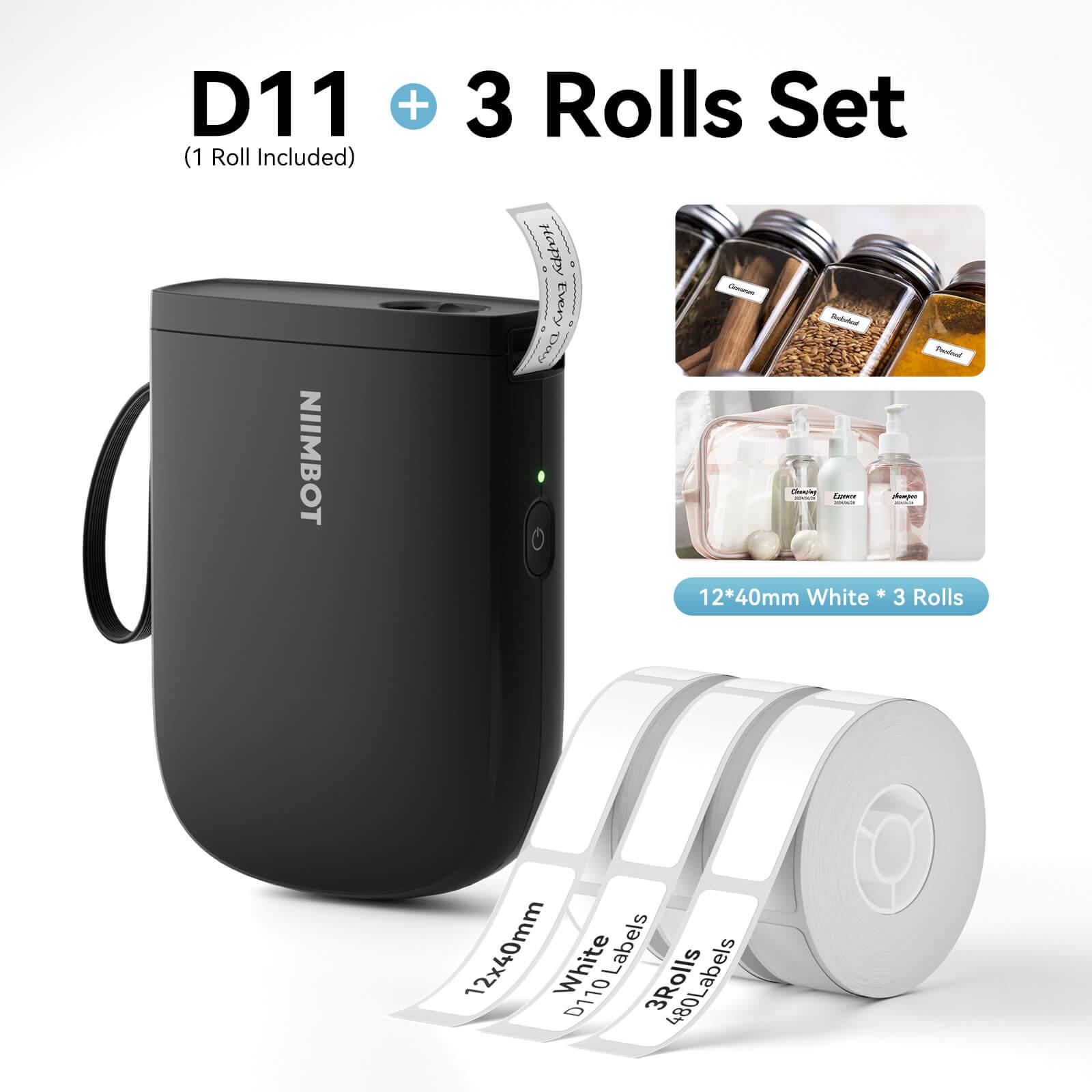 NIIMBOT D11 Upgraded 300dpi Mini Printer Portable Bluetooth Connection for Home, School