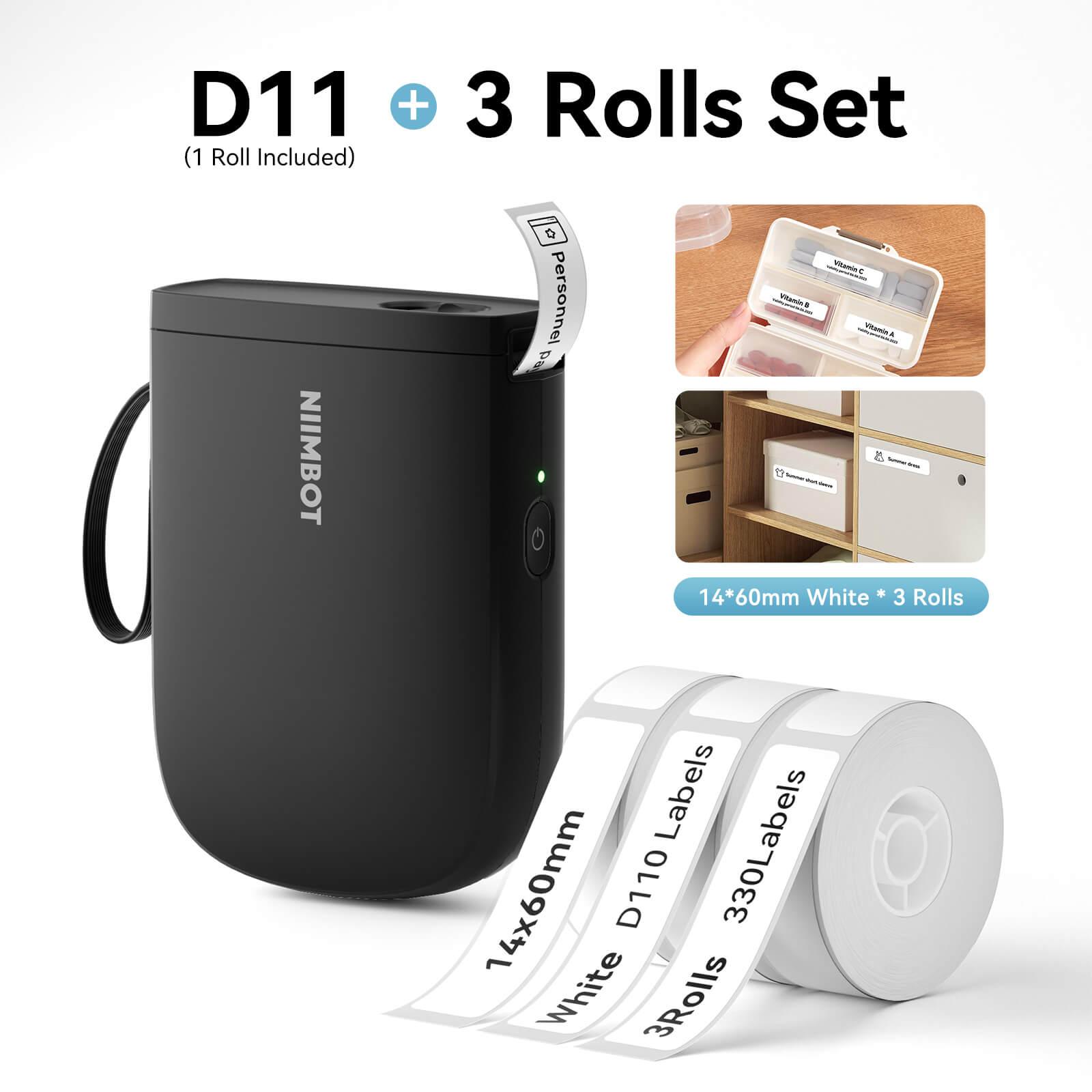 NIIMBOT D11 Upgraded 300dpi Mini Printer Portable Bluetooth Connection for Home, School