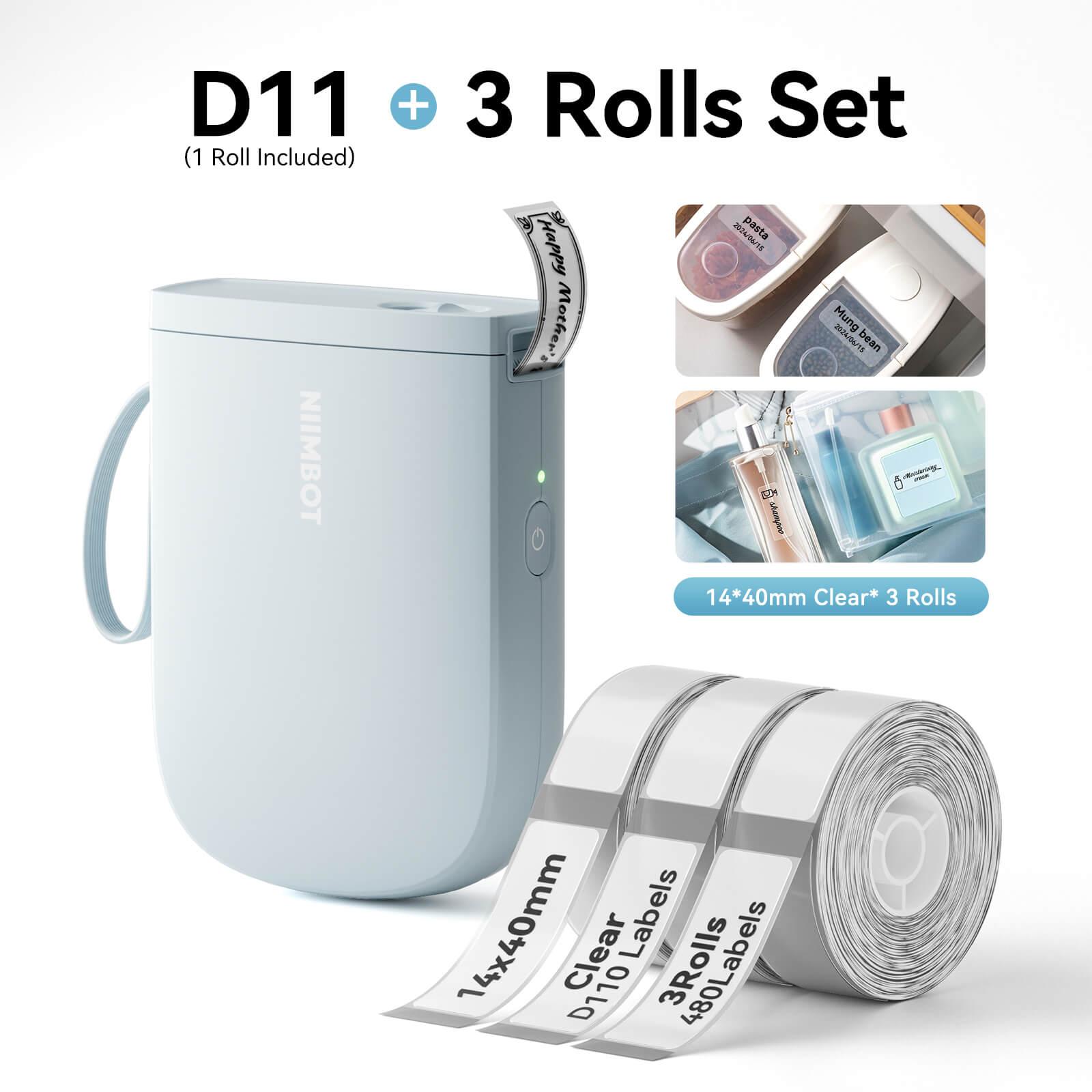 NIIMBOT D11 Upgraded 300dpi Mini Printer Portable Bluetooth Connection for Home, School