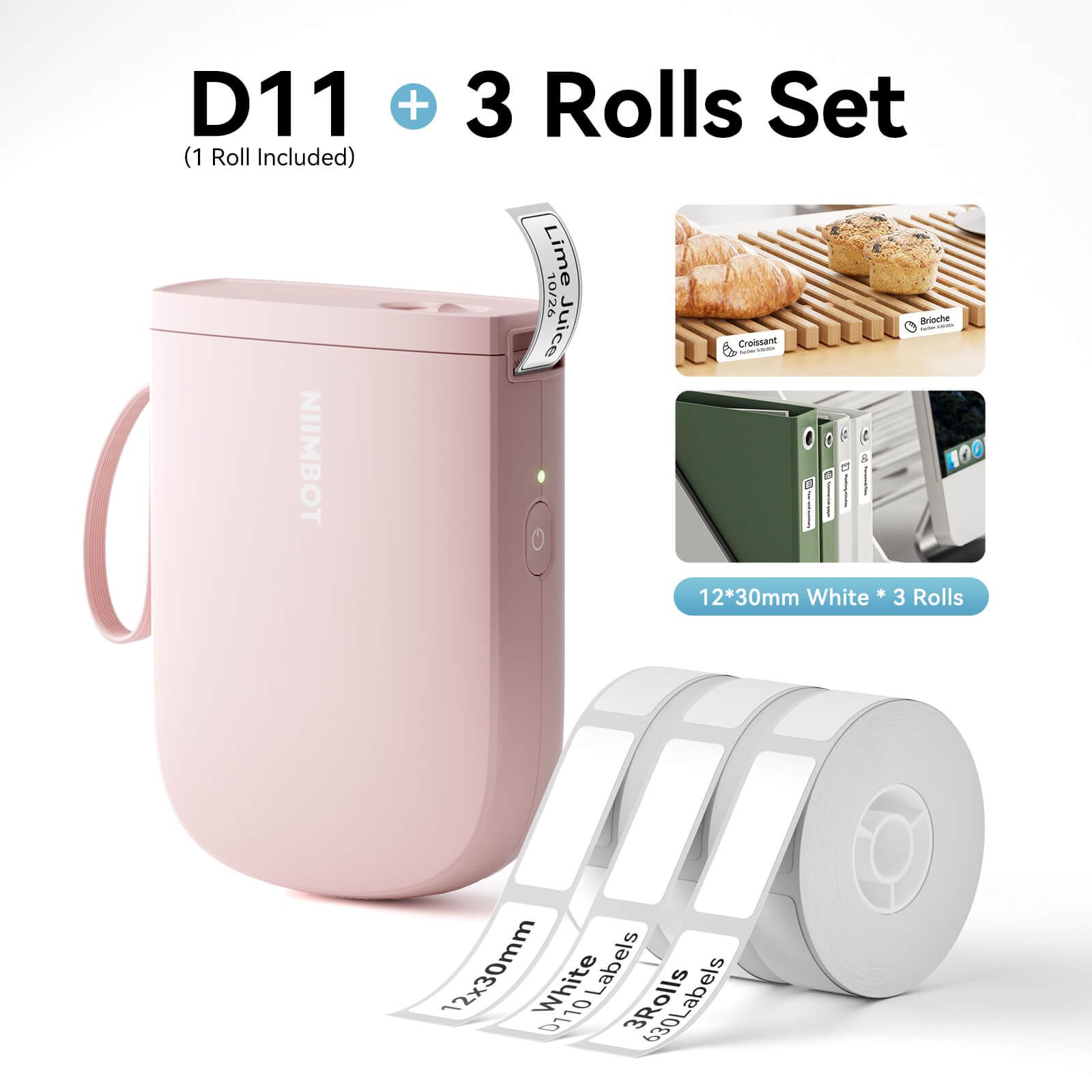 NIIMBOT D11 Upgraded 300dpi Mini Printer Portable Bluetooth Connection for Home, School