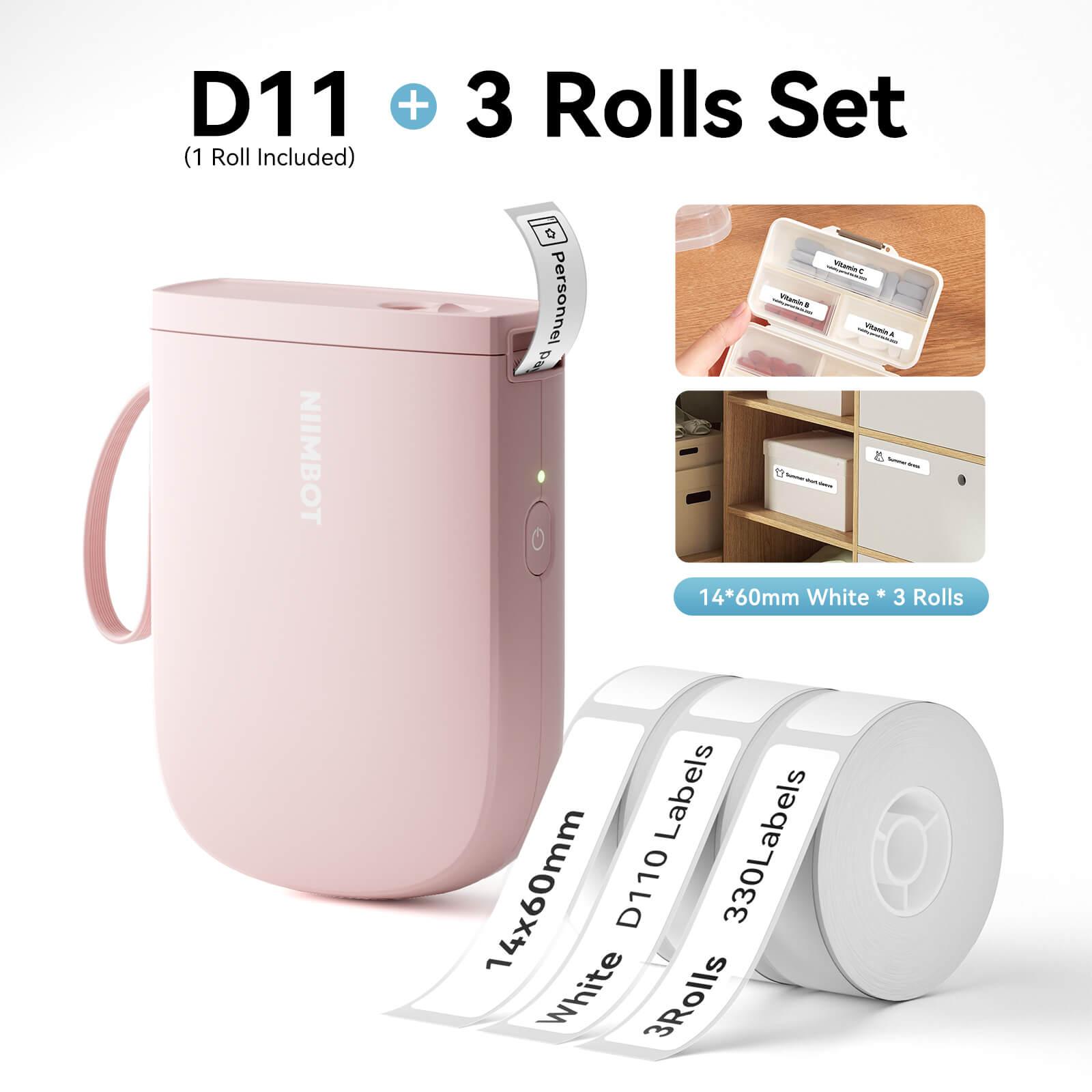 NIIMBOT D11 Upgraded 300dpi Mini Printer Portable Bluetooth Connection for Home, School