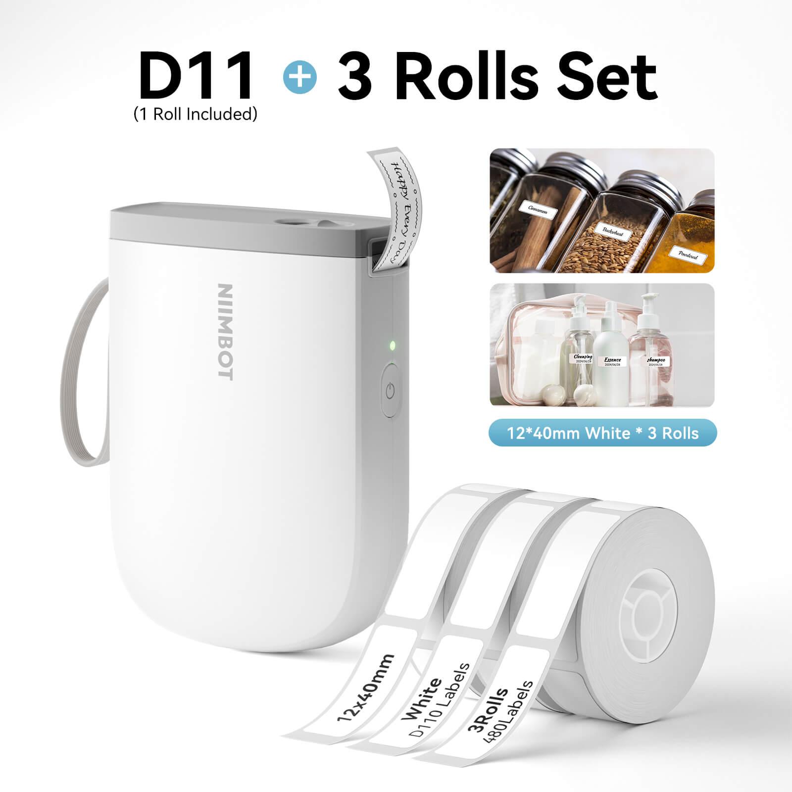 NIIMBOT D11 Upgraded 300dpi Mini Printer Portable Bluetooth Connection for Home, School