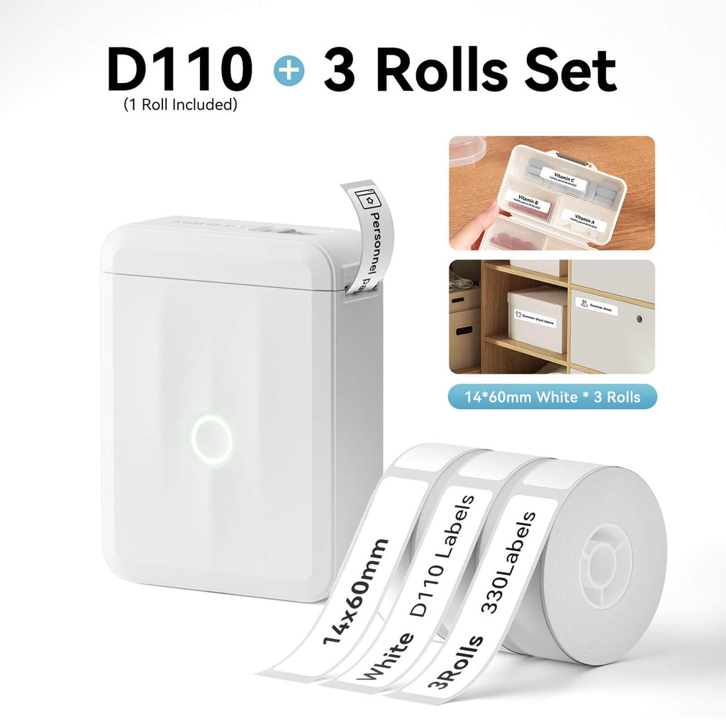 NIIMBOT D110 Upgraded Thermal Switch Mini Label Maker Bluetooth for Office Home School