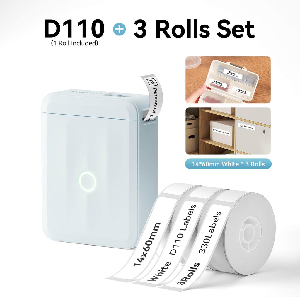 NIIMBOT D110 Upgraded Thermal Switch Mini Label Maker Bluetooth for Office Home School