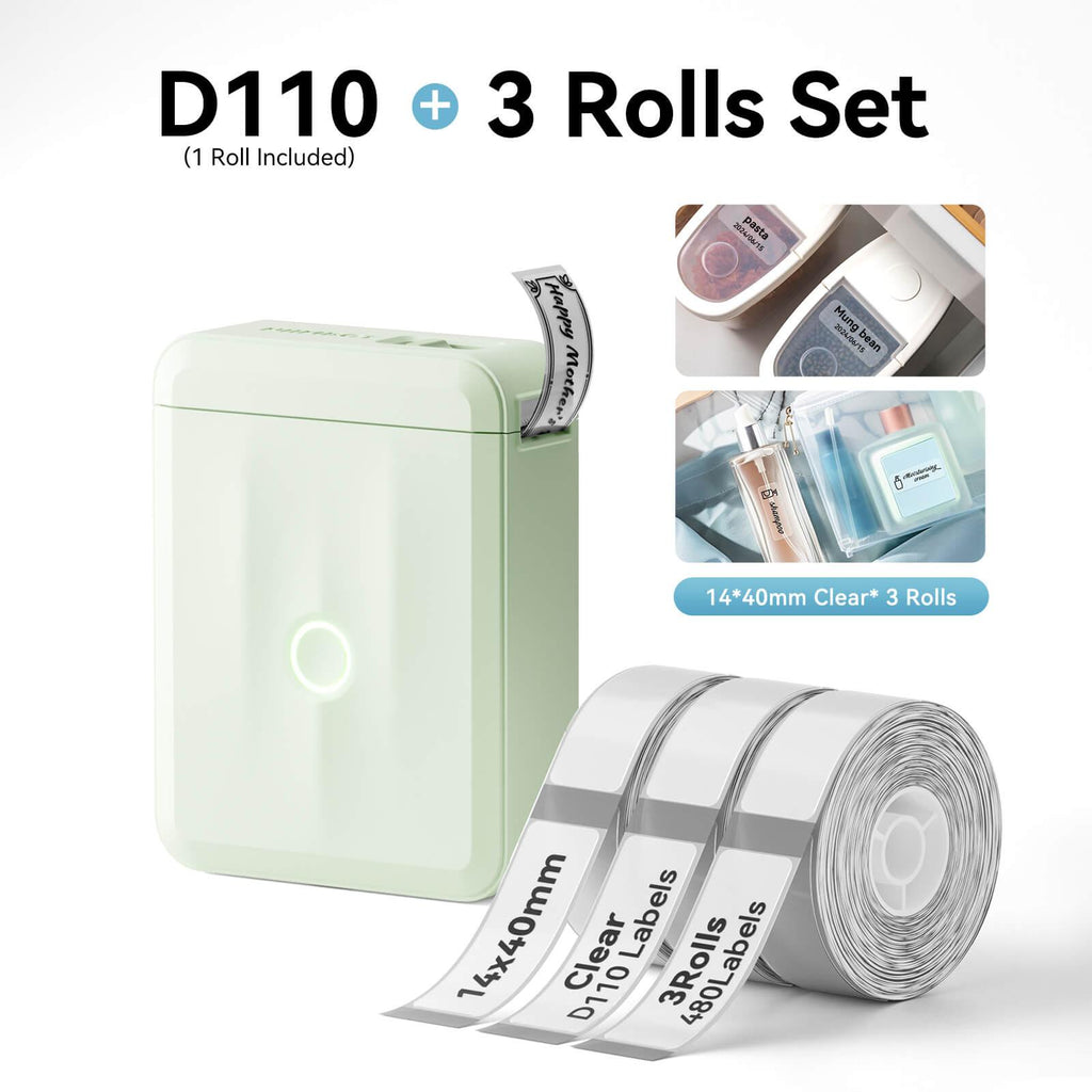 NIIMBOT D110 Upgraded Thermal Switch Mini Label Maker Bluetooth for Office Home School