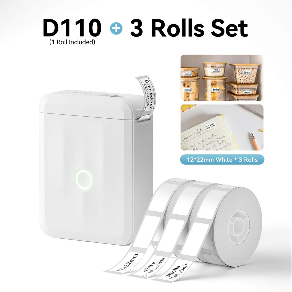 NIIMBOT D110 Upgraded Thermal Switch Mini Label Maker Bluetooth for Office Home School