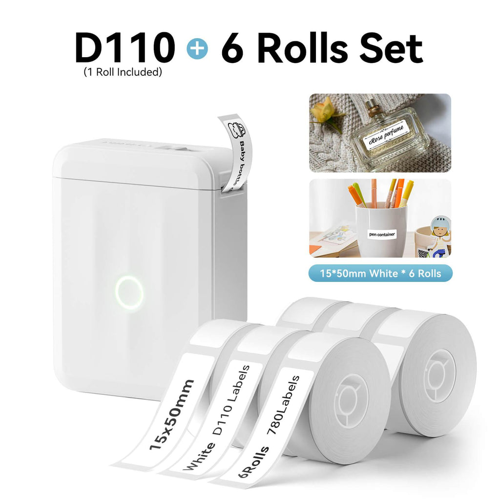 NIIMBOT D110 Upgraded Thermal Switch Mini Label Maker Bluetooth for Office Home School