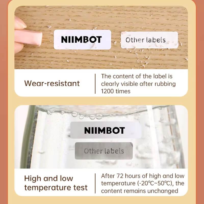 NIIMBOT N1 Pure Color Label Stickers, Durable PET Material, No Fading