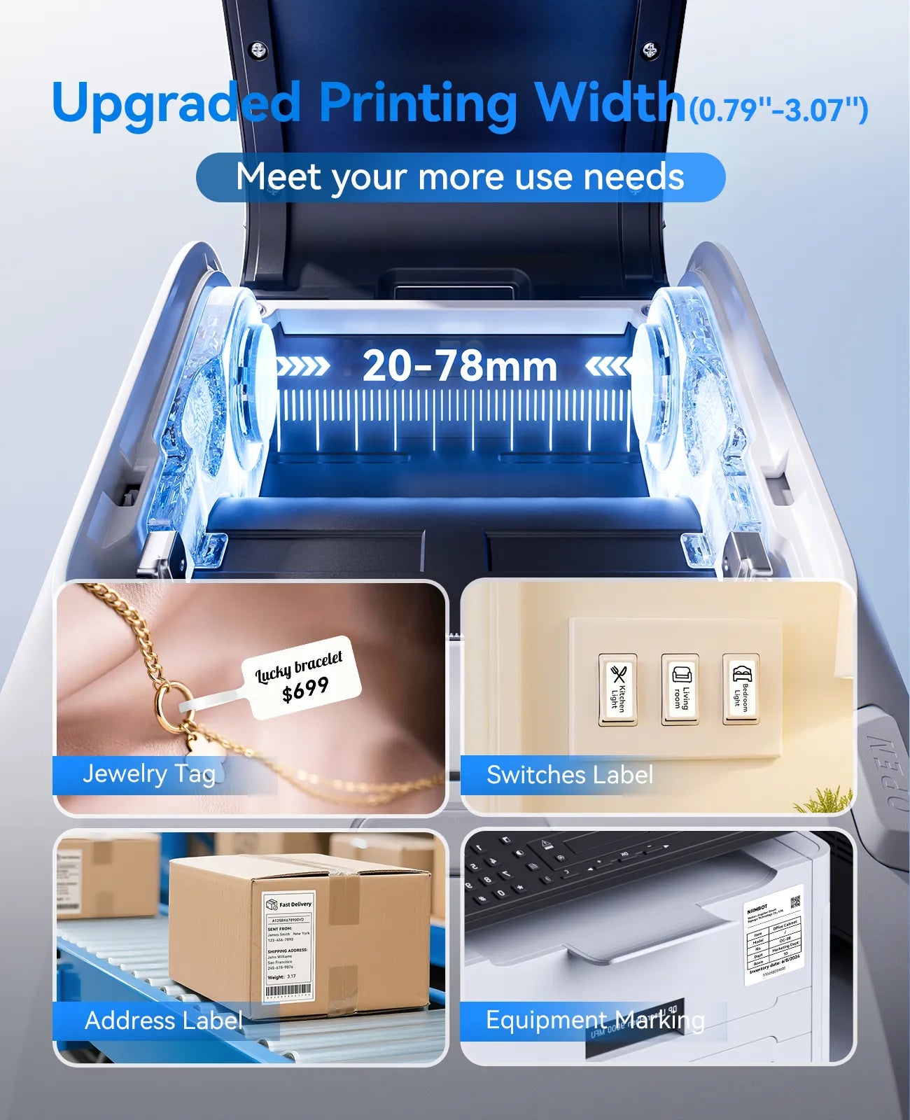 NIIMBOT M3 Inkless Label Maker, Bluetooth Color Thermal Transfer Printer for Shipping