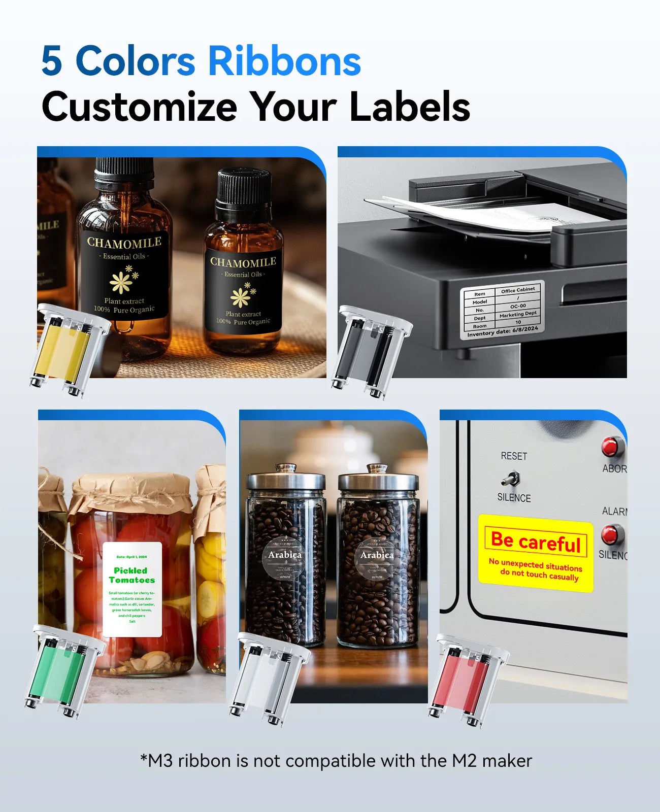 NIIMBOT M3 Inkless Label Maker, Bluetooth Color Thermal Transfer Printer for Shipping