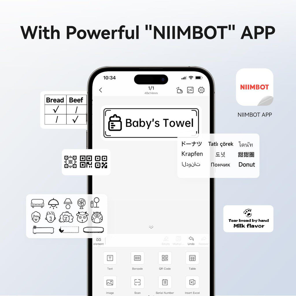 NIIMBOT B1 Inkless Thermal Label Printer, Create Professional Business Labels with Ease