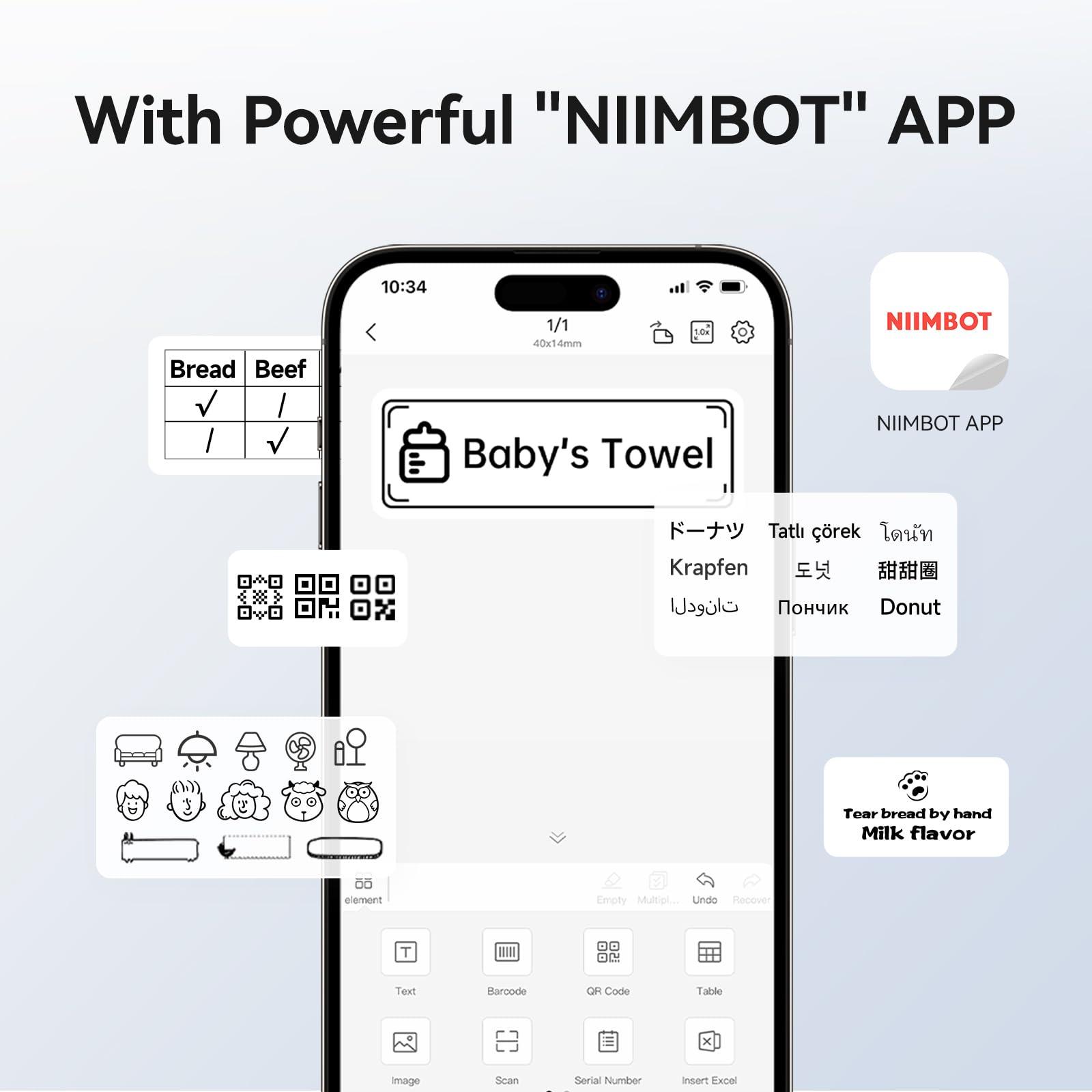 NIIMBOT B1 Inkless Thermal Label Printer, Create Professional Business Labels with Ease