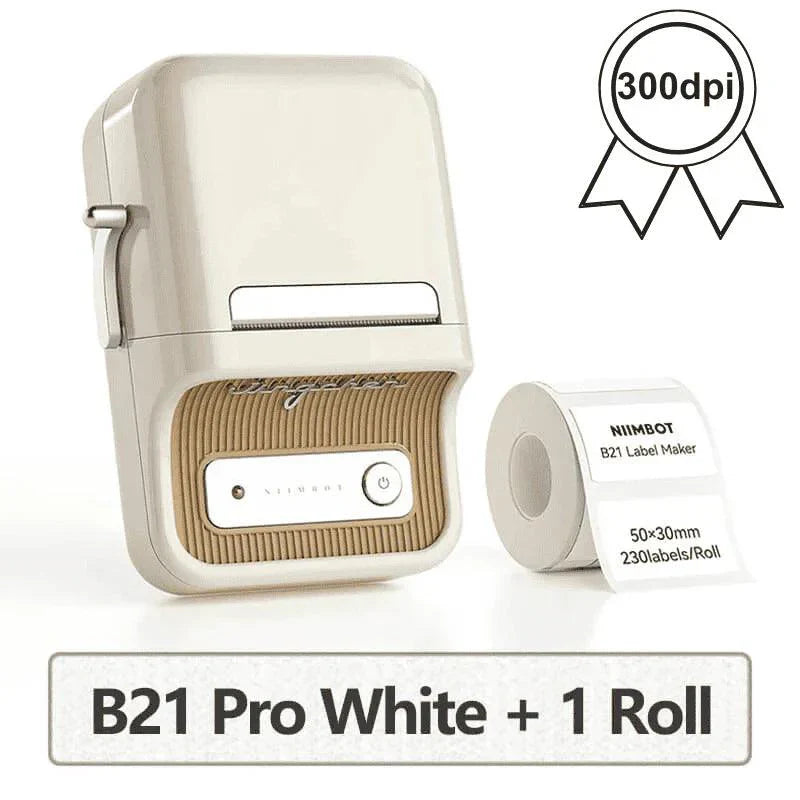 NIIMBOT B21 Pro 300dpi Label Printer, Photo Printing, Bluetooth Connection for Home, Business, Office