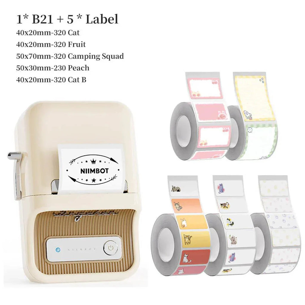 NIIMBOT B21 Pro 300dpi Label Printer, Photo Printing, Bluetooth Connection for Home, Business, Office