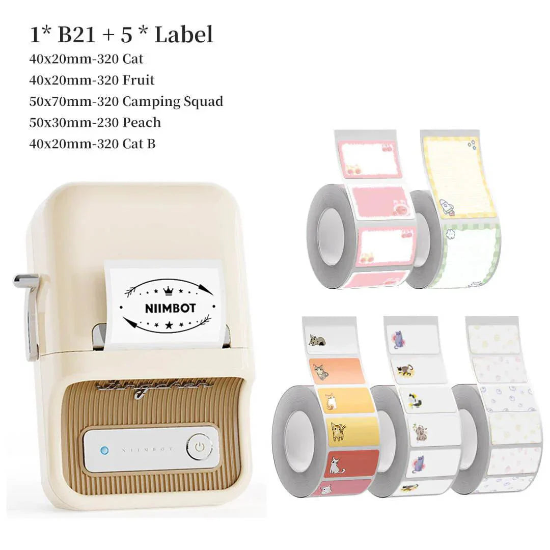 NIIMBOT B21 Pro 300dpi Label Printer, Photo Printing, Bluetooth Connection for Home, Business, Office