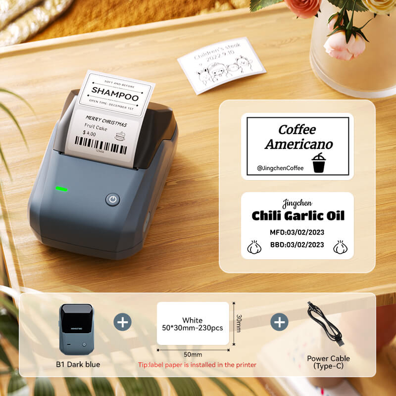 NIIMBOT B1 Inkless Thermal Label Printer, Create Professional Business Labels with Ease