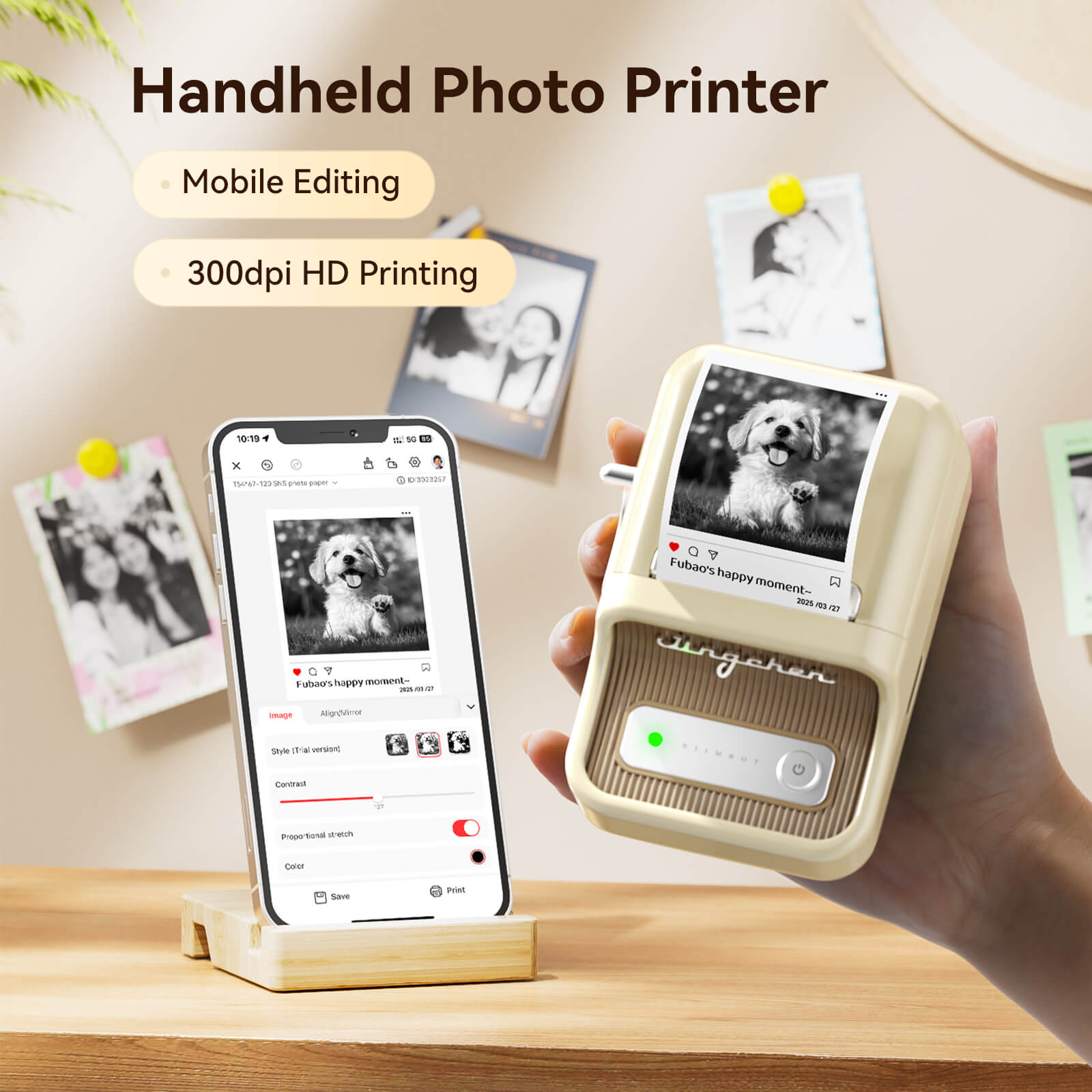 NIIMBOT B21 Pro 300dpi Label Printer, Photo Printing, Bluetooth Connection for Home, Business, Office