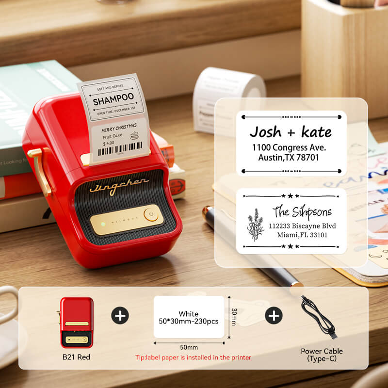 NIIMBOT B21 Bluetooth Thermal Kitchen Storage Labels Printer, Efficient for Home, Support PC&Phone