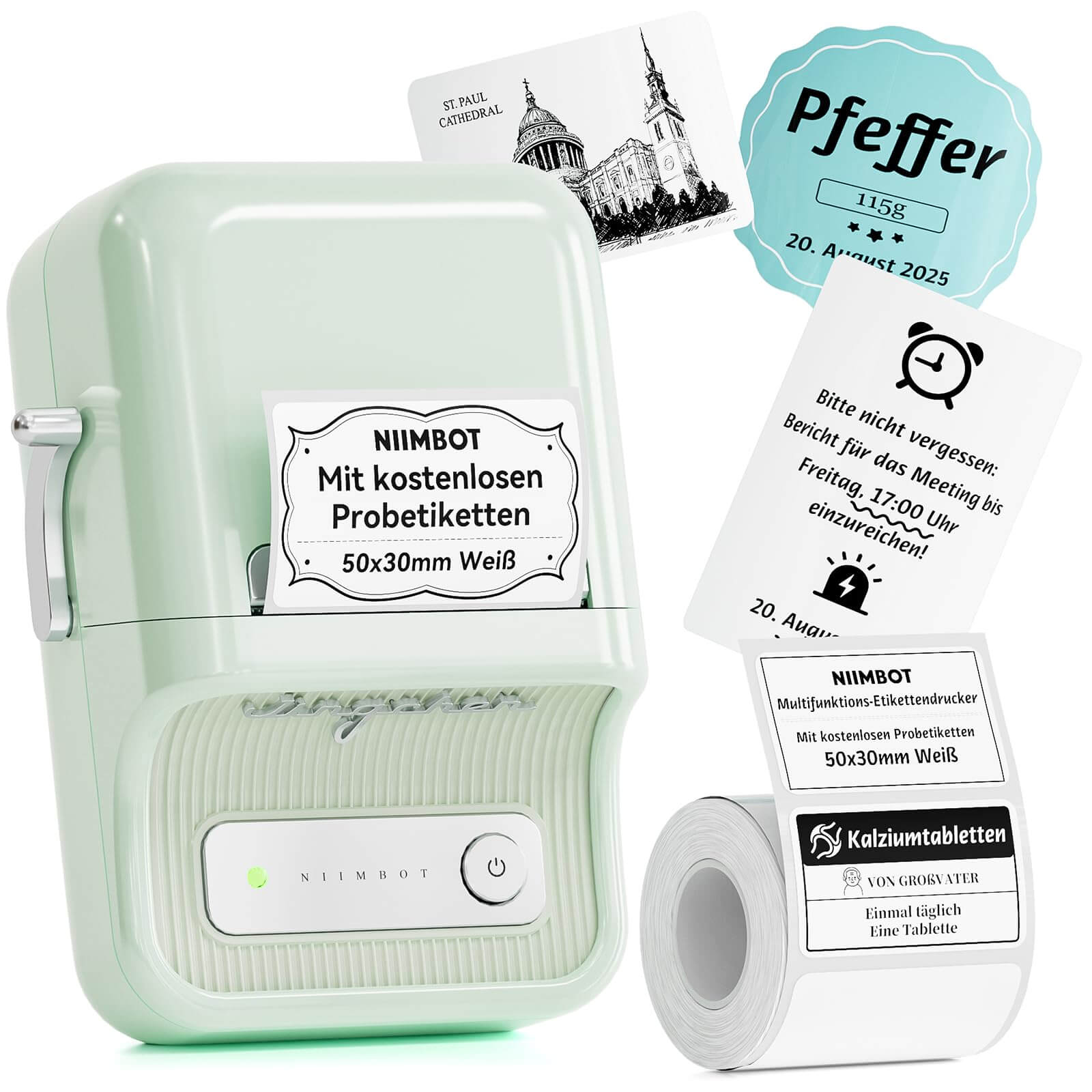 NIIMBOT B21 Bluetooth Thermal Kitchen Storage Labels Printer, Efficient for Home, Support PC&Phone