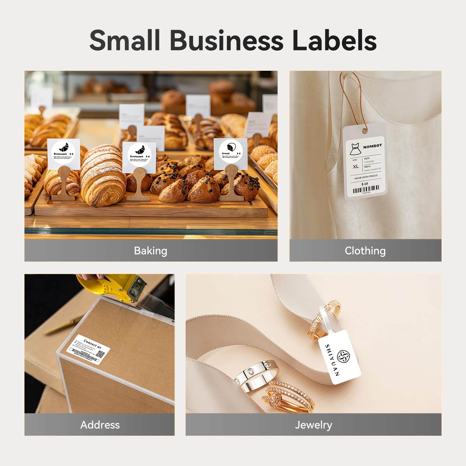 NIIMBOT B21 Bluetooth Thermal Label Printer, Efficient for Home, Office, Business