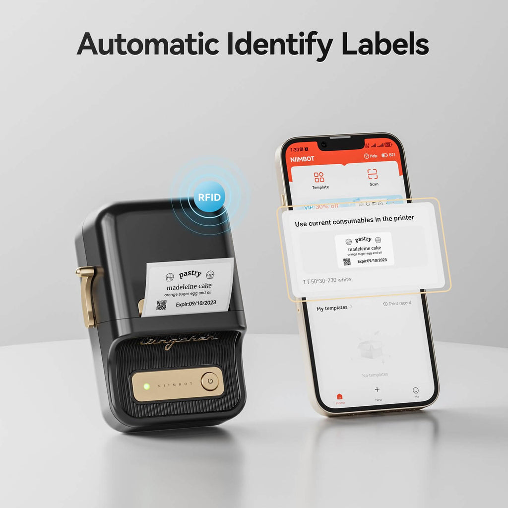 NIIMBOT B21 Bluetooth Thermal Label Printer, Efficient for Home, Office, Business