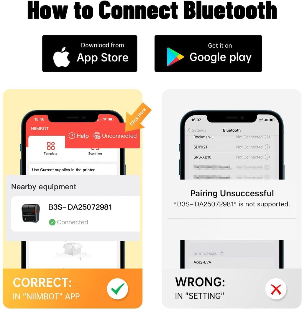 NIIMBOT B3S Thermal Label Printer - Streamline Labeling and Receipt Printing