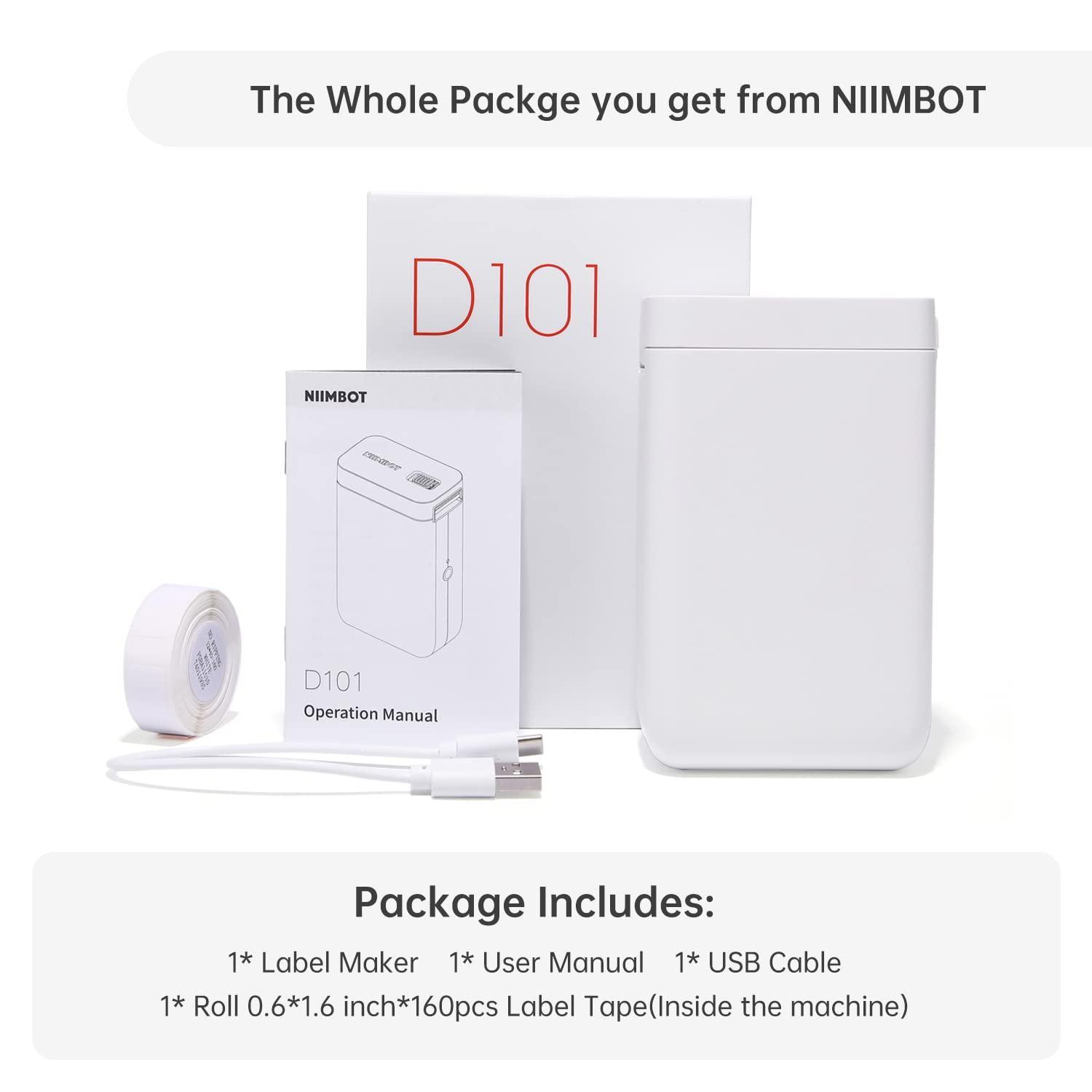 NIIMBOT D101 Thermal Inkless Mobile Printer, Effortless Labeling Made Easy